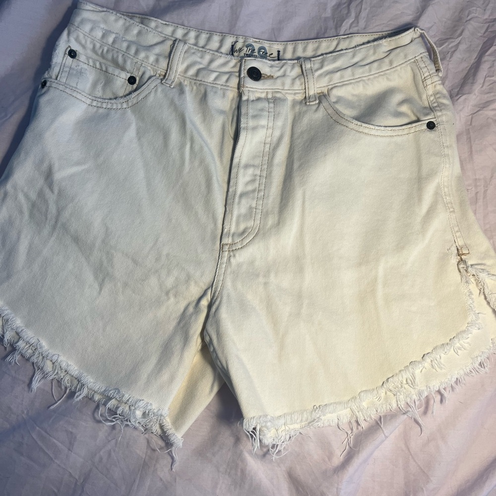 We The Free Cream Jean Shorts